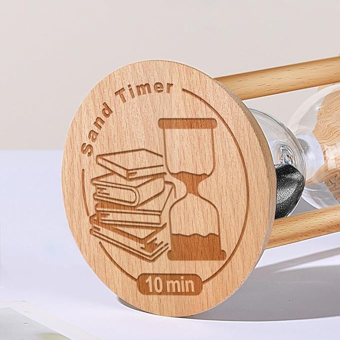 15 Minute Hourglass, 15 Min Wooden Sand Timer, Wood Sand Watch, Ten Minute Mini Hour Glass, Reloj De Arena, Small Sandglass for Toothbrush Timer, Cooking, Decorative, Work, Game, Gift, Black