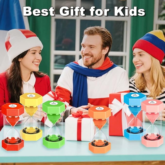 30 Minute Sand Timer, Unbreakable Hexagon Sand Clock, Plastic Sand Watch 30 Min, Reloj De Arena 30 Minutos, Colorful Hour Glass Sandglass for Classroom Games(Blue)