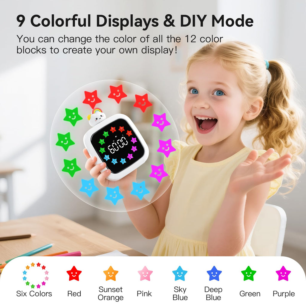 Yunbaoit Digital Visual Timer for Kids — 99-Minute Silent Countdown, 19 Ringtones, Rechargeable